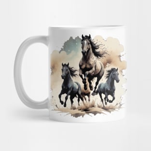 Horses And Desert Old Mug